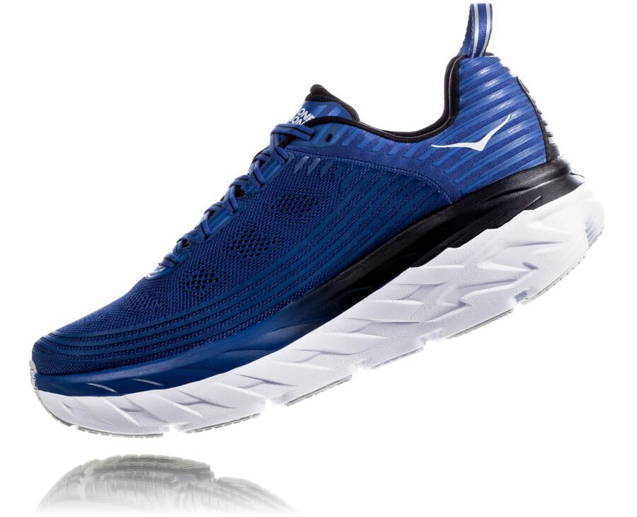 Hoka Australia One One Bondi 6 - Mens Running Shoes Blue/White - DTVGI-3856